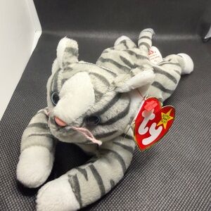 Ty Beanie Baby Prance Cat 1997 Vintage Gray Striped Plush Retired